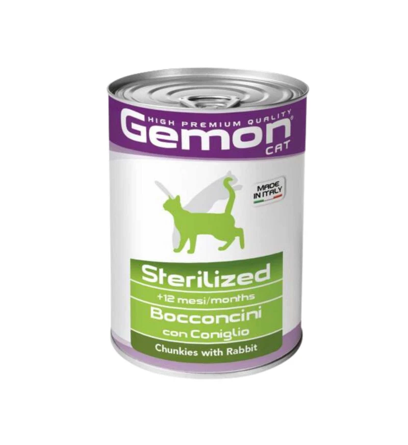 MONGE GATTO GEMON ADULT STERILIZZATO AL CONIGLIO DA 415 GR IN LATTINA