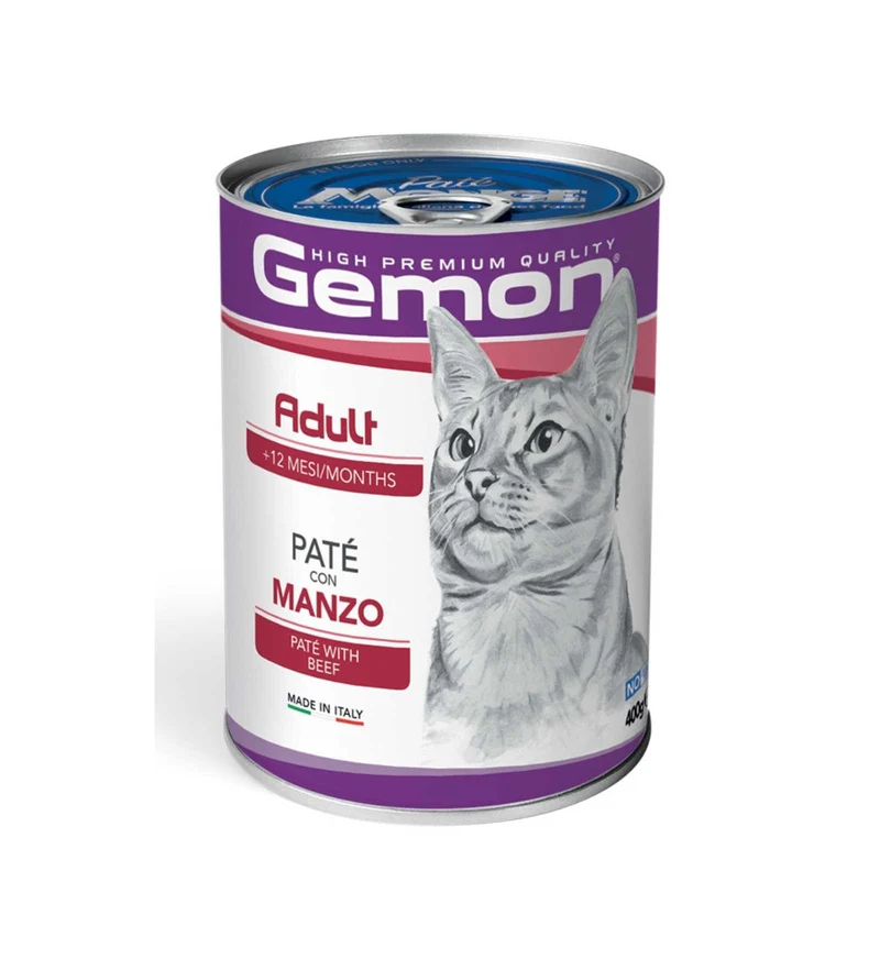 MONGE GATTO GEMON ADULT PATE' AL MANZO DA 400 GR IN LATTINA