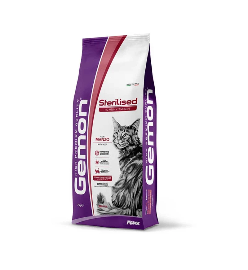 MONGE GATTO GEMON STERILIZZATO MANZO DA 7 KG