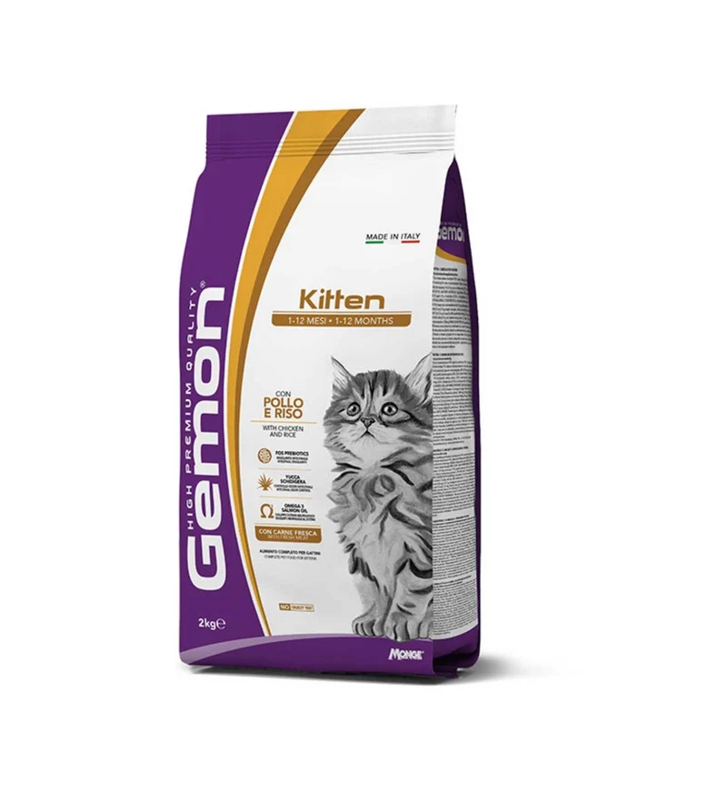 MONGE GATTO GEMON KITTEN POLLO E RISO DA 2 KG
