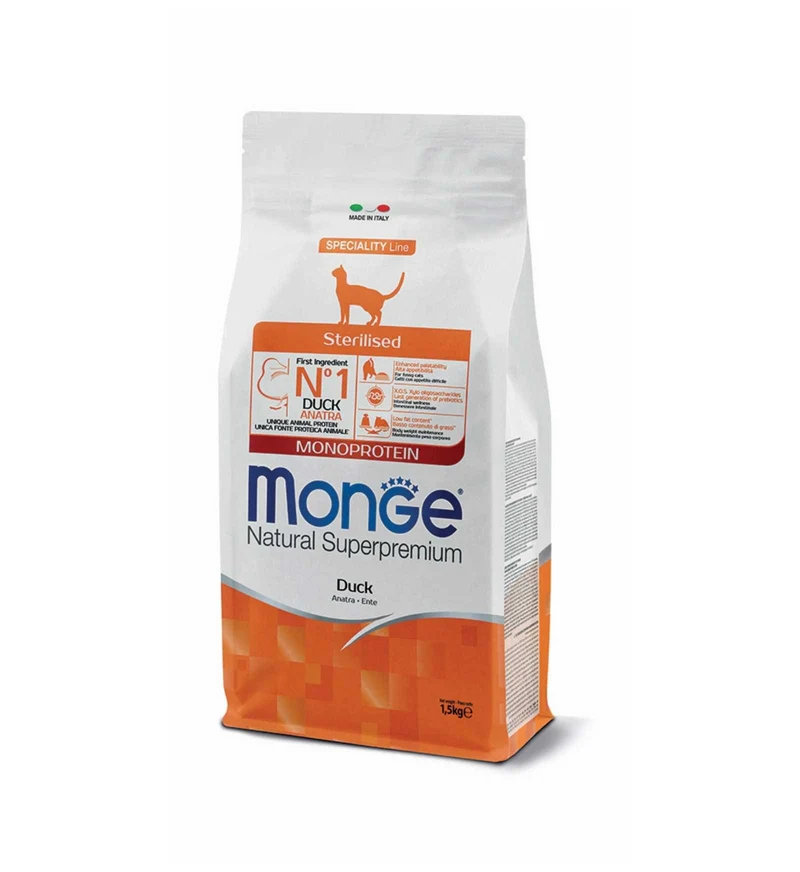 MONGE SUPERPREMIUM GATTO STERILIZZATO ANATRA
