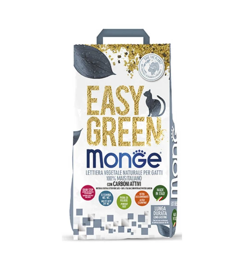 MONGE LETTIERA VEGETALE EASY GREEN AI CARBONI ATTIVI