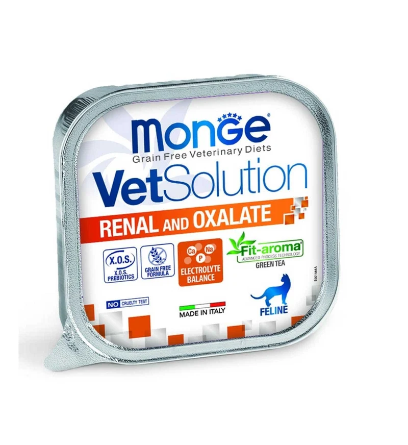 MONGE VETSOLUTION GATTO GRAIN FREE VETERINARY DIET RENAL E OXALATE DA 100 GR IN VASCHETTA