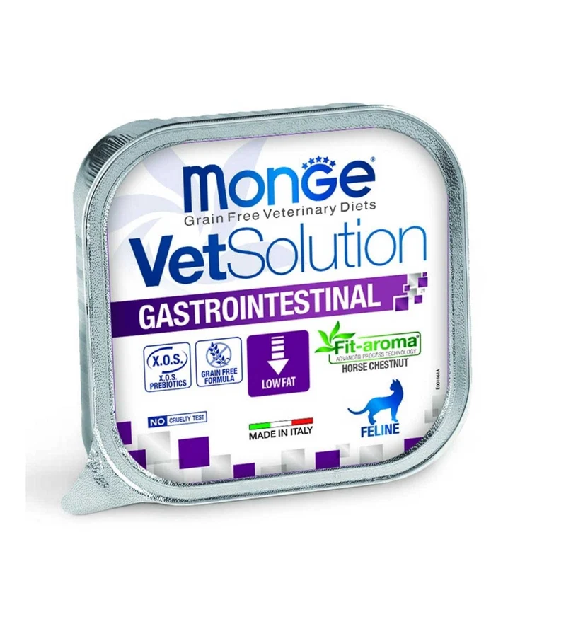 MONGE VETSOLUTION GATTO GRAIN FREE VETERINARY DIET GASTROINTESTINAL DA 100 GR IN VASCHETTA