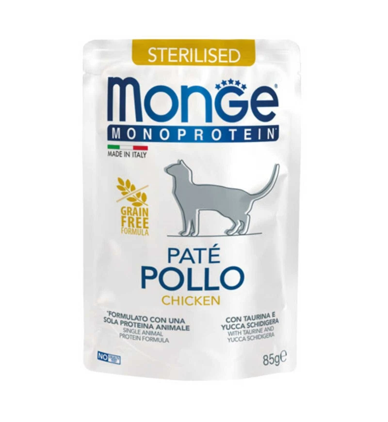 MONGE MONOPROTEICO GATTO STERILIZZATO PATE' AL POLLO DA 85 GR IN BUSTA