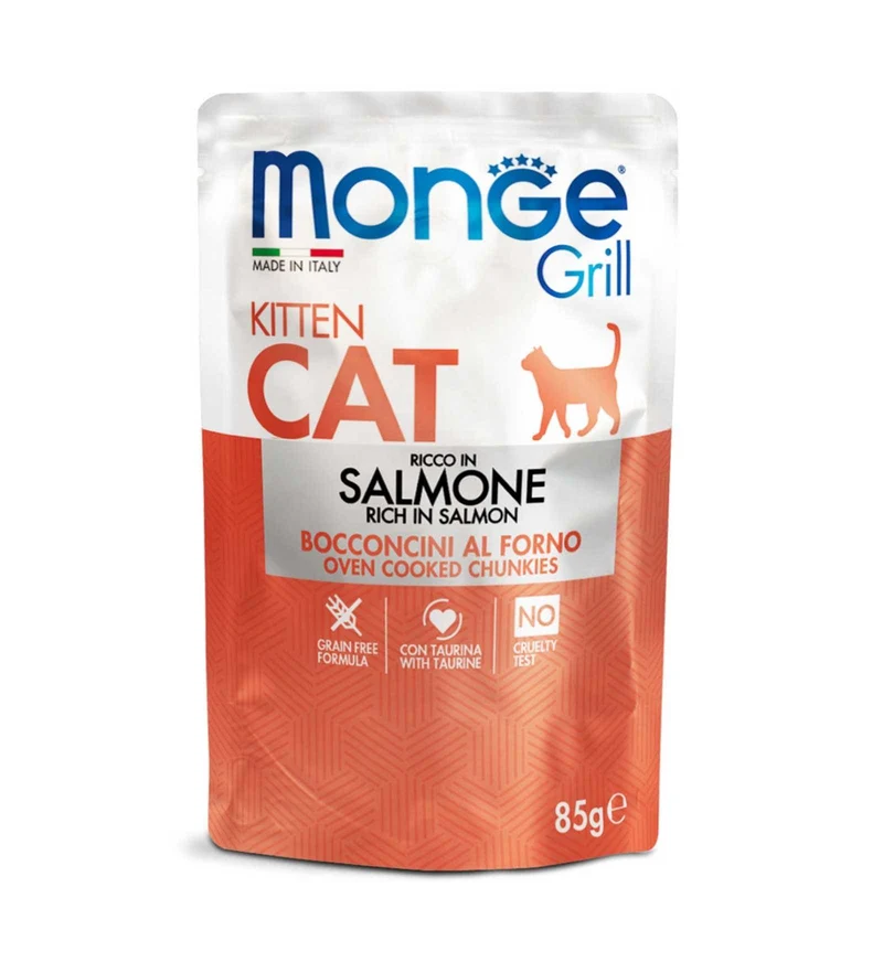 MONGE GATTO GRILL KITTEN AL SALMONE DA 85 GR IN BUSTA