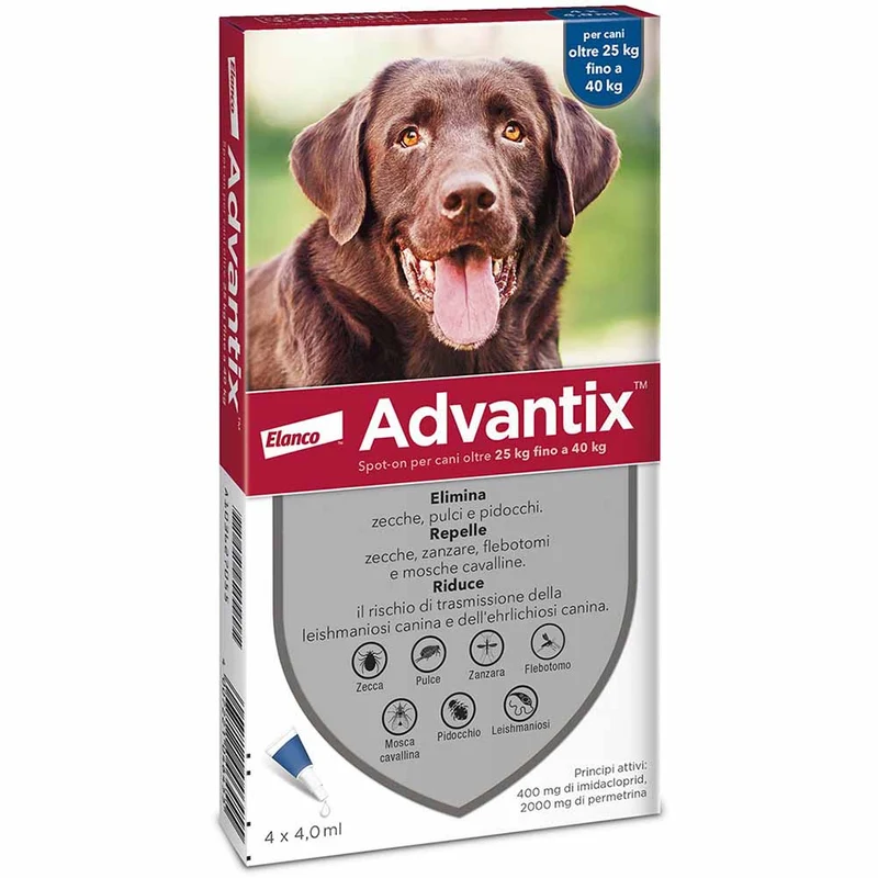Antiparassitario Advantix per cani da 25 a 40kg 4 pipette