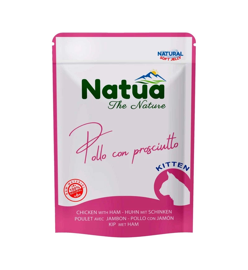NATUA NATURAL GATTO KITTEN POLLO E PROSCIUTTO DA 70 GR IN BUSTA