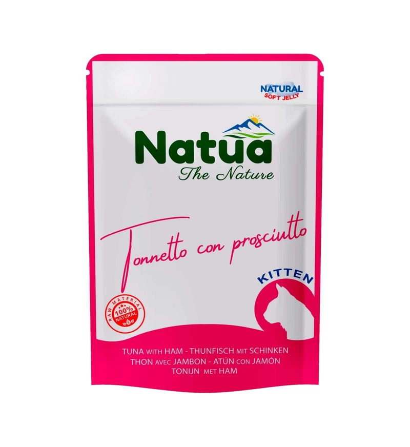 NATUA NATURAL GATTO KITTEN TONNO E PROSCIUTTO DA 70 GR IN BUSTA