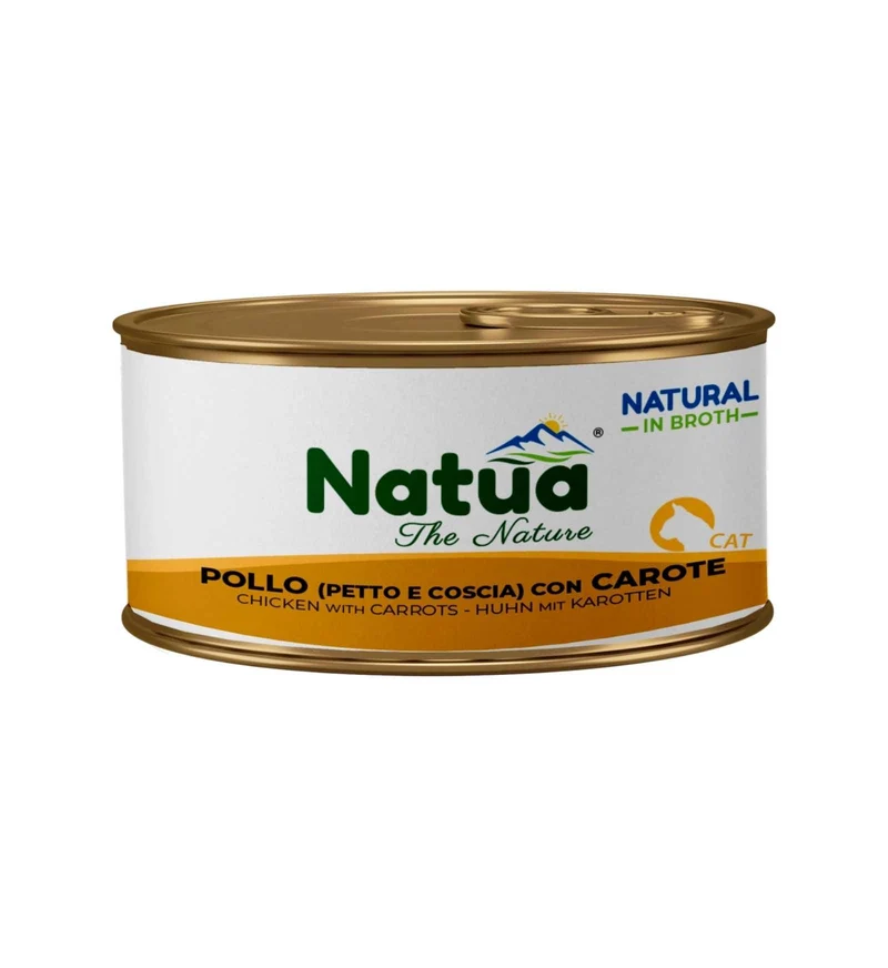 NATUA NATURAL GATTO BROTH POLLO CON CAROTE DA 85 GR IN LATTINA