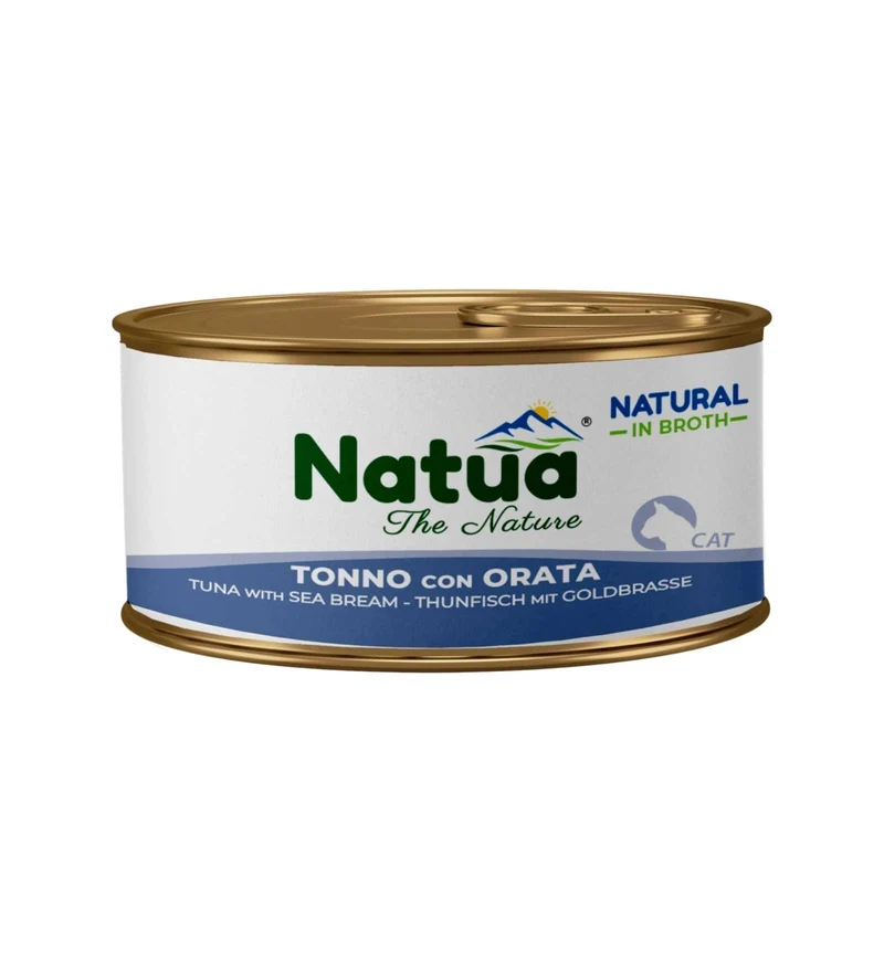 NATUA NATURAL GATTO BROTH TONNO CON ORATA DA 85 GR IN LATTINA