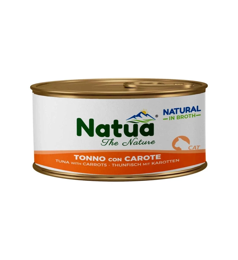 NATUA NATURAL GATTO BROTH TONNO CON CAROTE DA 85 GR IN LATTINA