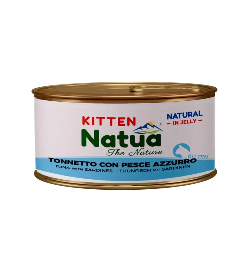 NATUA NATURAL GATTO KITTEN JELLY TONNO CON PESCE AZZURRO DA 85 GR IN LATTINA