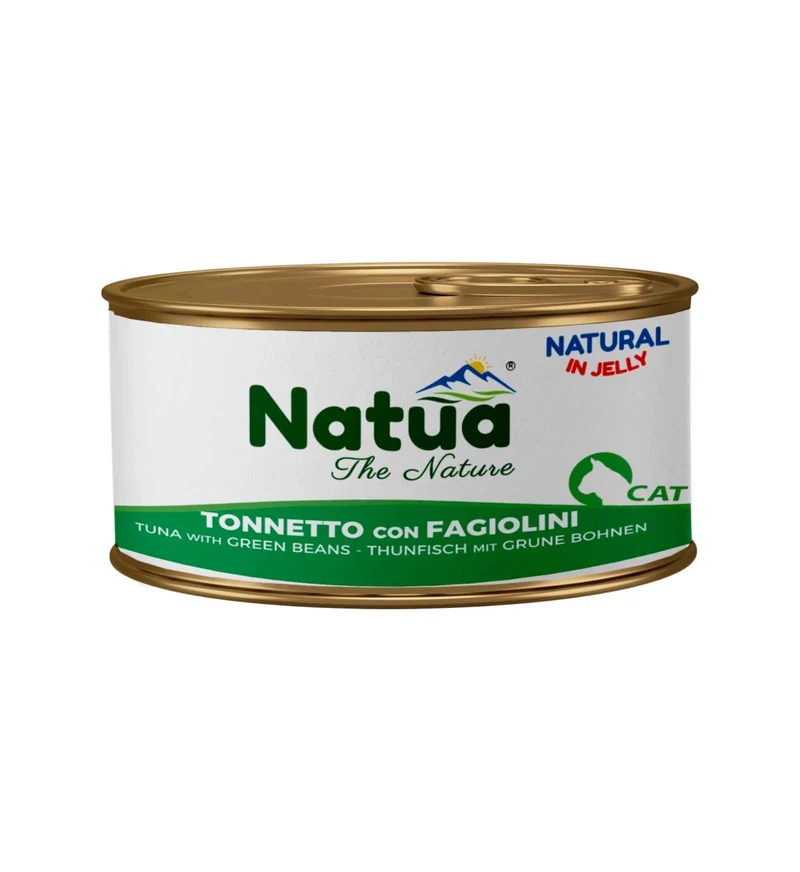 NATUA NATURAL GATTO JELLY TONNETTO CON FAGIOLINI DA 85 GR IN LATTINA