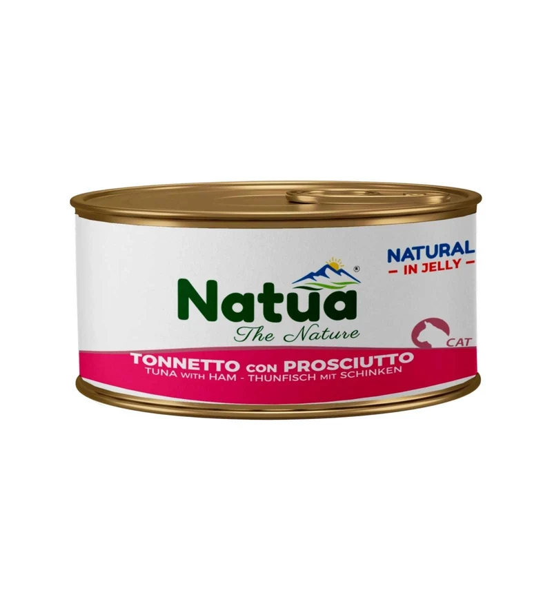 NATUA NATURAL GATTO JELLY TONNETTO CON PROSCIUTTO DA 85 GR IN LATTINA