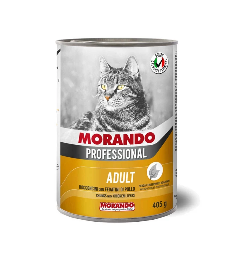 MORANDO MIGLIOR GATTO PROFESSIONAL BOCCONCINI CON FEGATINI DI POLLO DA 405 GR IN LATTINA
