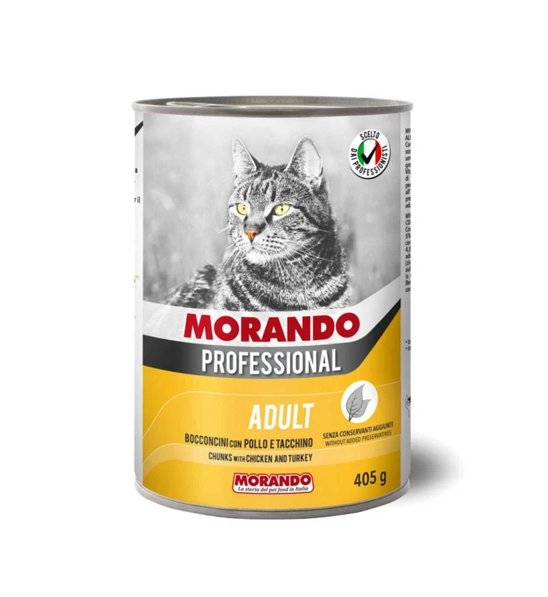 MORANDO MIGLIOR GATTO PROFESSIONAL BOCCONCINI CON POLLO E TACCHINO DA 405 GR IN LATTINA