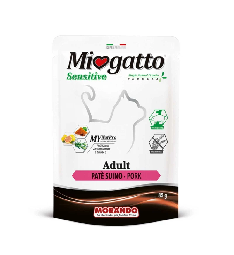 MORANDO MIOGATTO ADULT SENSITIVE PATE' AL PROSCIUTTO DA 85 GR IN BUSTA