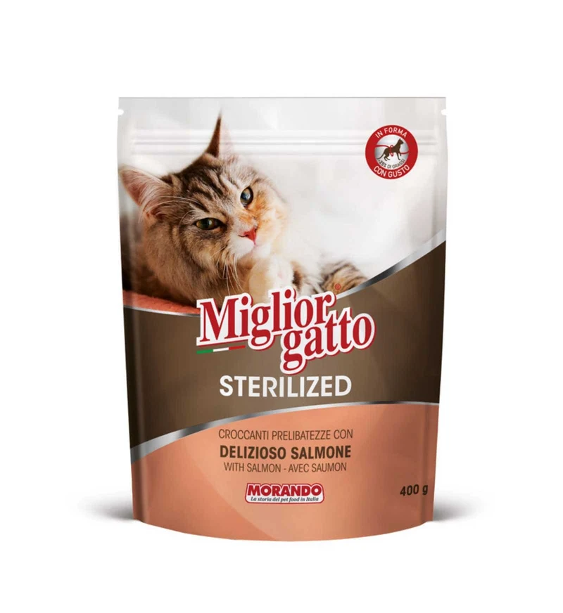 MORANDO MIGLIOR GATTO STERILISED SALMONE DELIZIOSO DA 800 GR