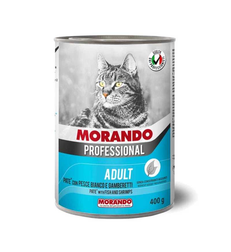 MORANDO MIGLIOR GATTO PROFESSIONAL PATE' PESCE E GAMBERETTI DA 400 GR IN LATTINA