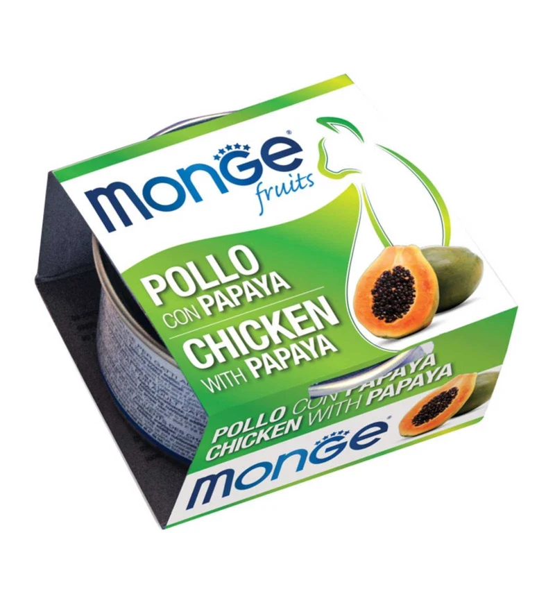MONGE GATTO FRUIT AL POLLO E PAPAYA DA 80 GR IN LATTINA