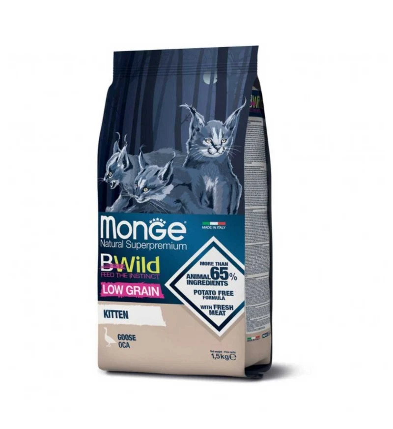 MONGE BWILD GATTO KITTEN LOW GRAIN ALL' OCA DA 1,5 KG