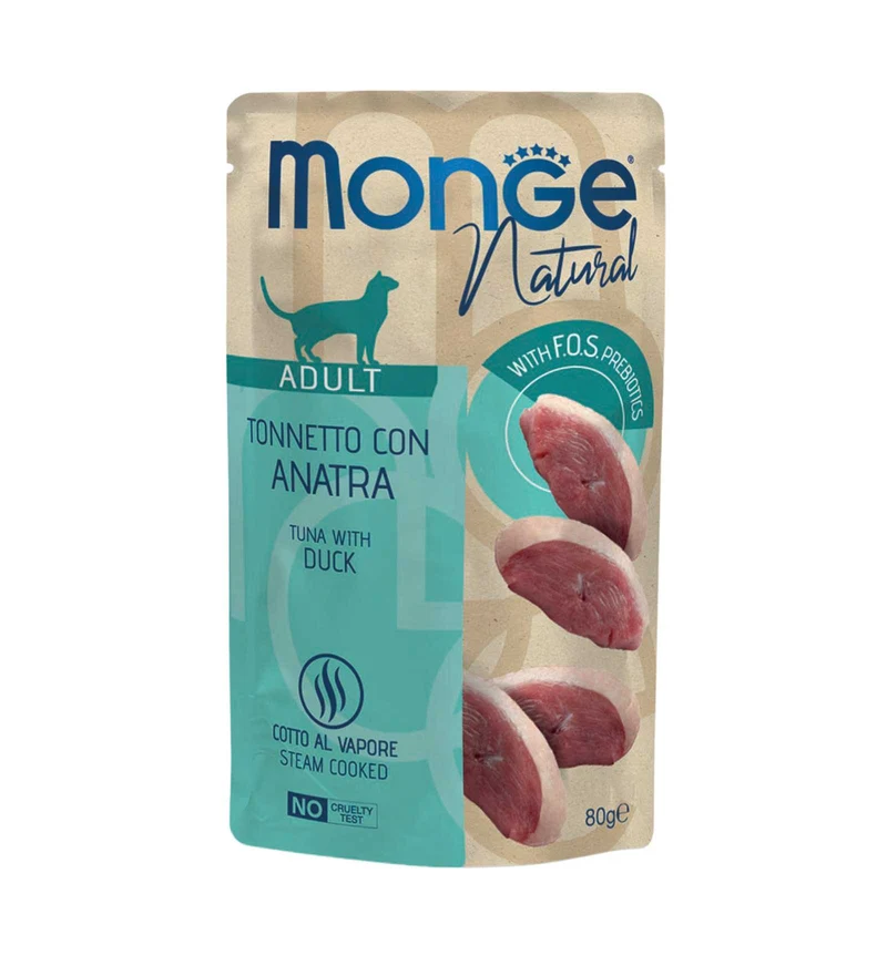 MONGE GATTO NATURAL TONNO CON ANATRA DA 80 GR IN BUSTA