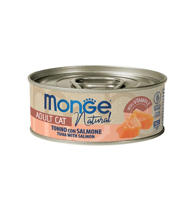 MONGE GATTO NATURAL AL TONNO E SALMONE DA 80 GR IN LATTINA