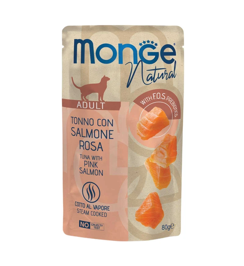 MONGE GATTO NATURAL TONNO CON SALMONE DA 80 GR IN BUSTA