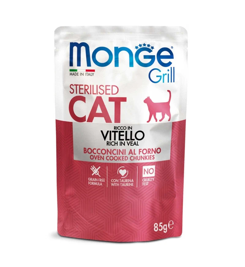 MONGE GATTO GRILL STERILIZZATO AL VITELLO DA 85 GR IN BUSTA