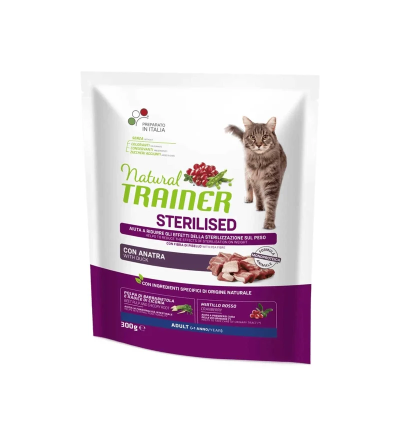 TRAINER GATTO NATURAL ADULT STERILIZZATO CON ANATRA DA 300 GR