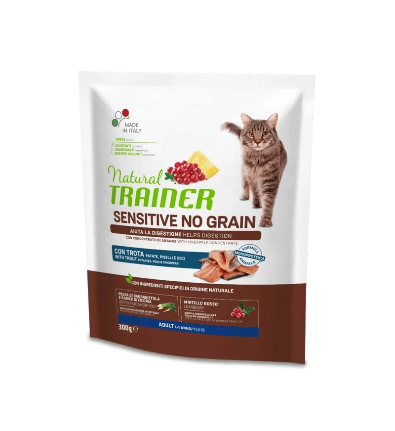 TRAINER GATTO NATURAL ADULT BENESSERE DIGESTIVO TROTA NO GRAIN