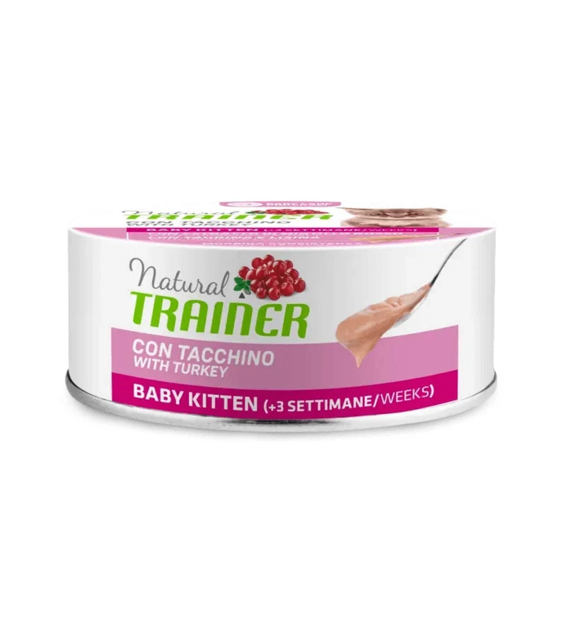 TRAINER GATTO NATURAL BABY KITTEN TACCHINO DA 80 GR IN LATTINA
