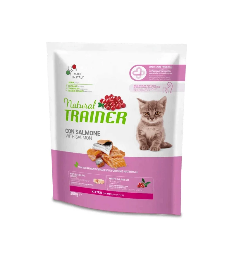 TRAINER GATTO NATURAL KITTEN SALMONE DA 300 GR