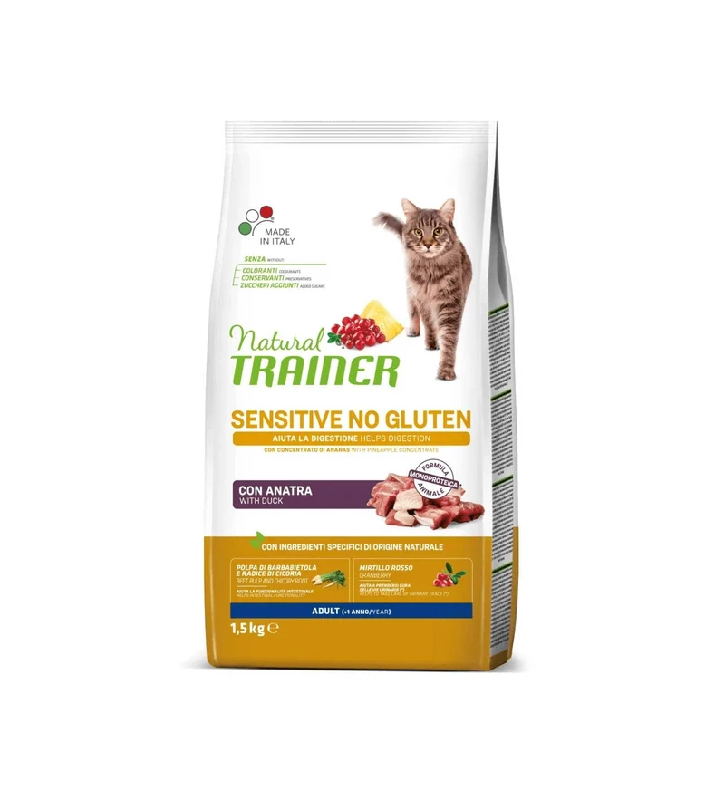 TRAINER GATTO NATURAL ADULT BENESSERE DIGESTIVO ANATRA DA 1,5 KG