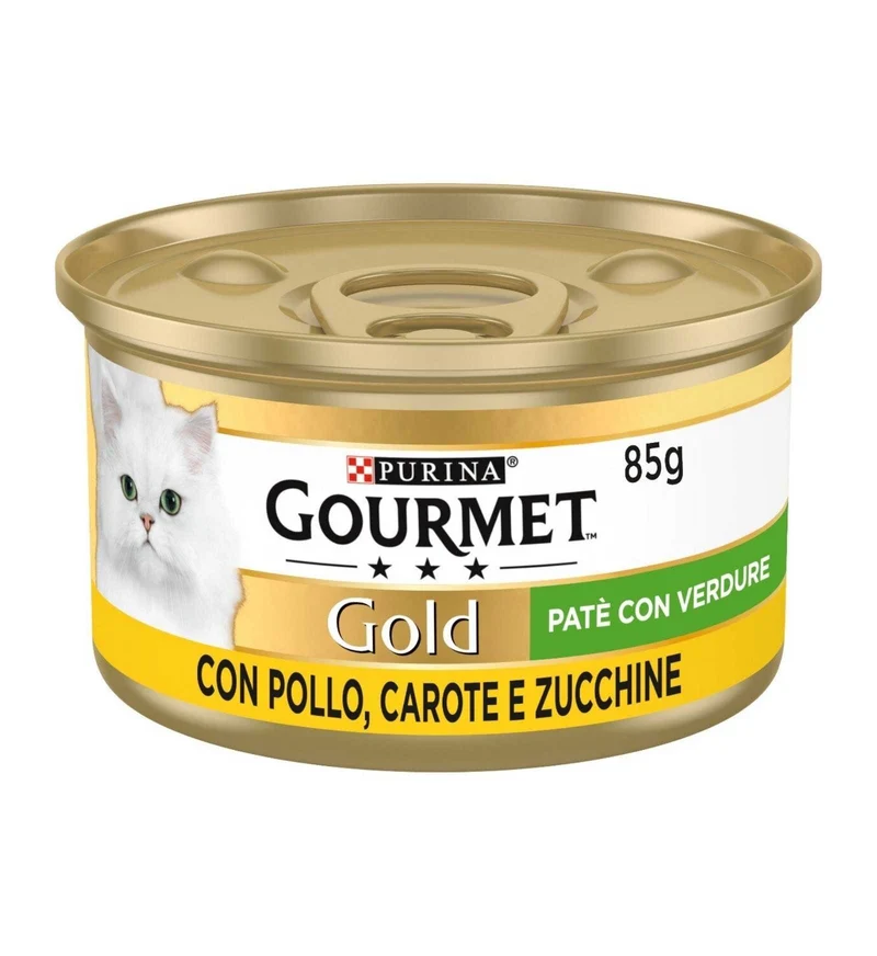 PURINA GOURMET GOLD GATTO PATE' AL POLLO CAROTE E ZUCCHINE DA 85 GR IN LATTINA