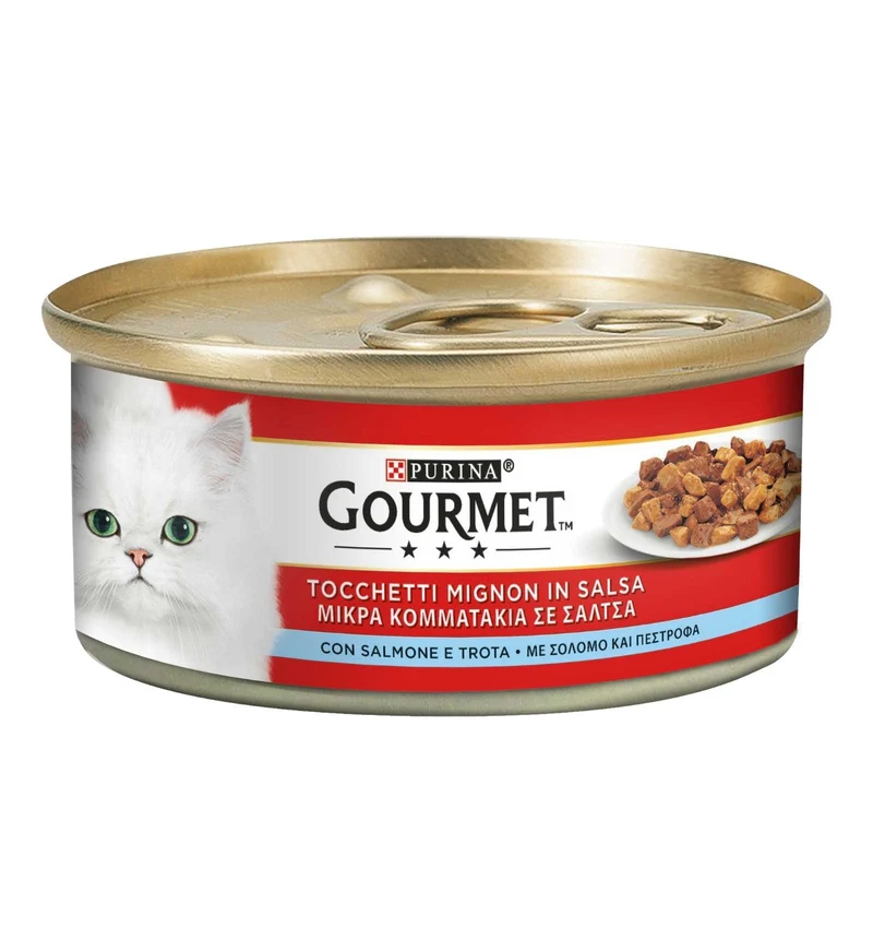 PURINA GOURMET GATTO ALLA TROTA E SALMONE DA 195 GR IN LATTINA