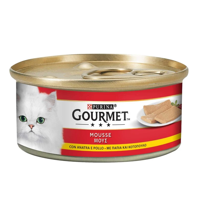 PURINA GOURMET GATTO MOUSSE CON ANATRA E POLLO DA 195 GR IN LATTINA