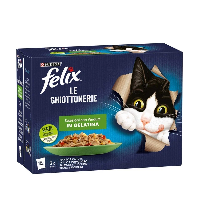 PURINA FELIX AGAIL GATTO GHIOTTONERIE SELEZIONI CON VERDURE 12 BUSTE DA 85 GR