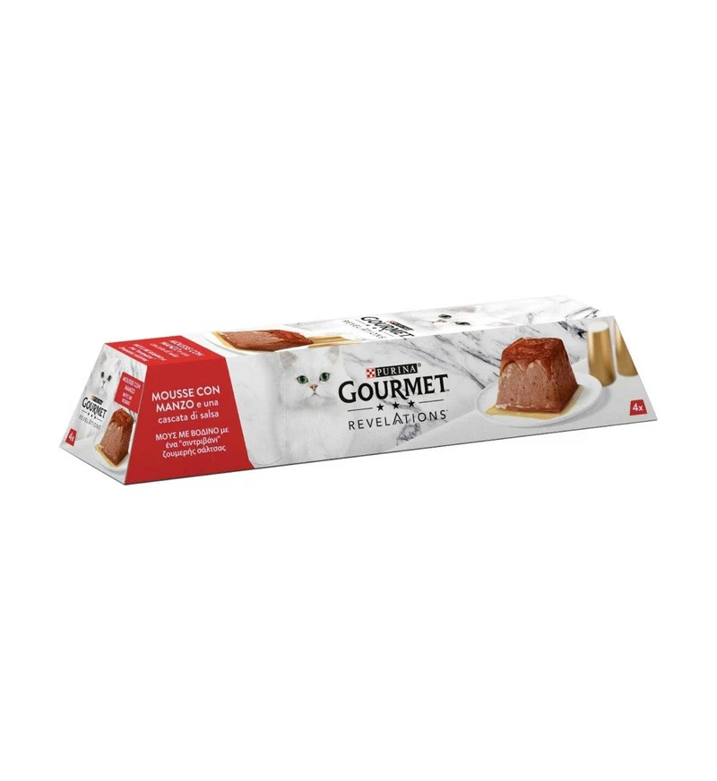 PURINA GATTO GOURMET REVELATIONS MOUSSE AL MANZO 4 CONFEZIONI DA 57 GR