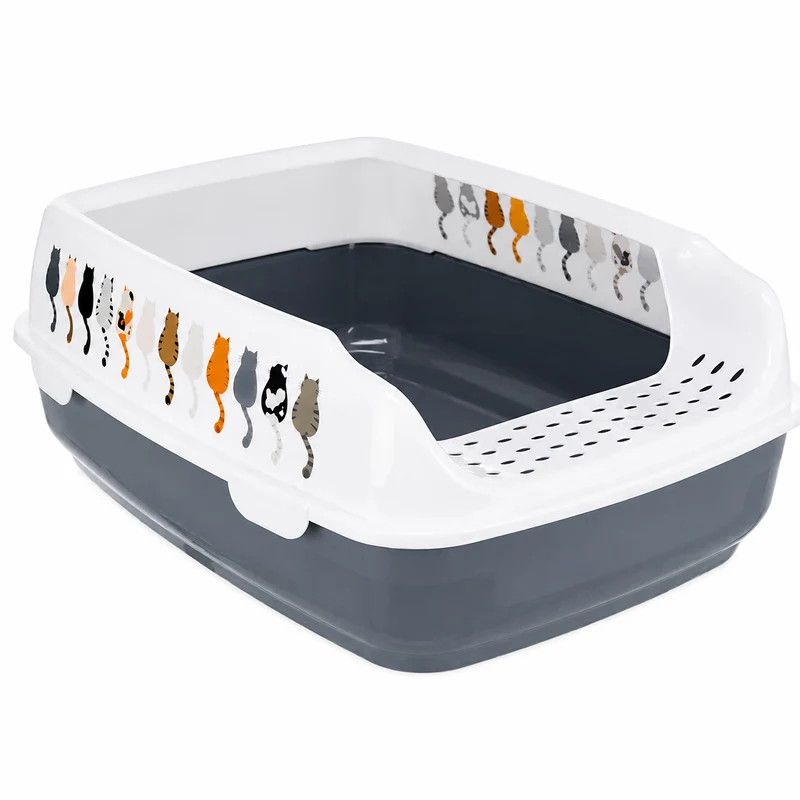 Trixie Delio Cat Litter Tray Rim with/ Cats Design 38×20×50cm
