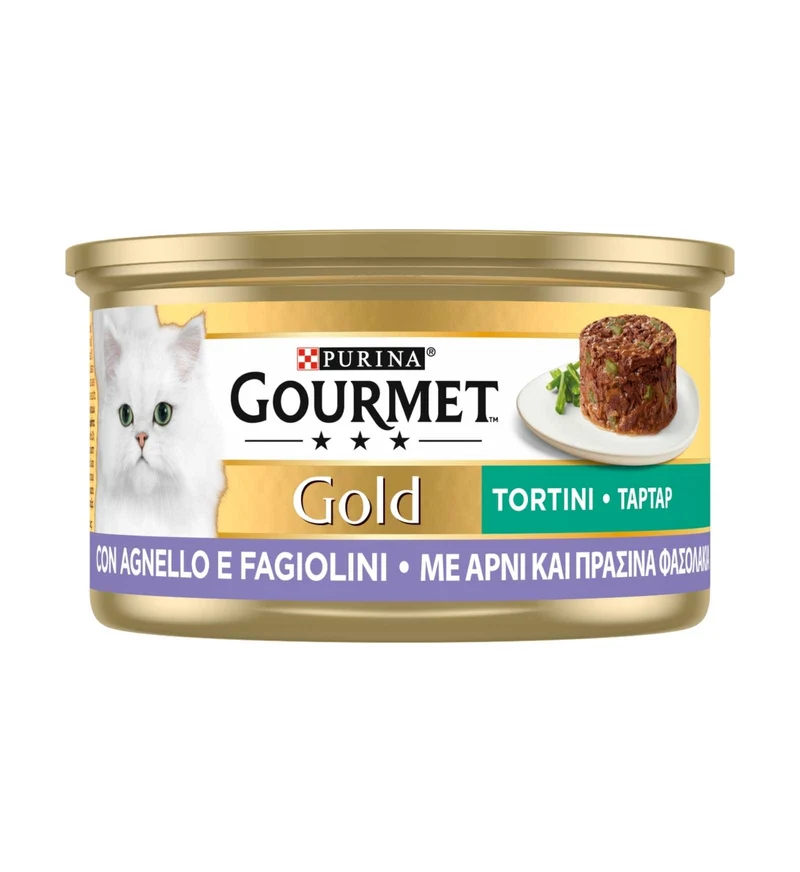 PURINA GOURMET GOLD GATTO TORTINI ALL' AGNELLO E FAGIOLINI DA 85 GR IN LATTINA