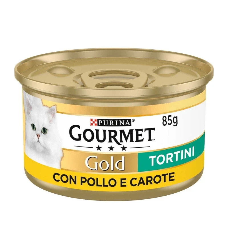 PURINA GOURMET GOLD GATTO TORTINI AL POLLO E CAROTE DA 85 GR IN LATTINA