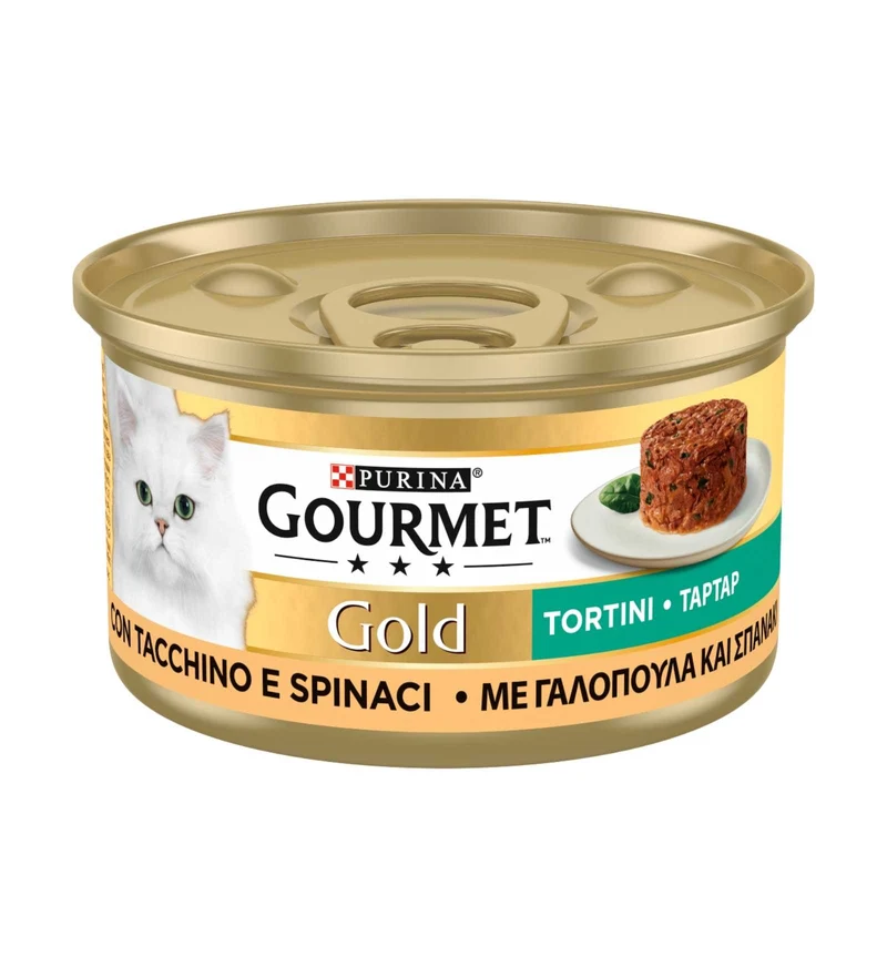 PURINA GOURMET GOLD GATTO TORTINI AL TACCHINO E SPINACI DA 85 GR IN LATTINA
