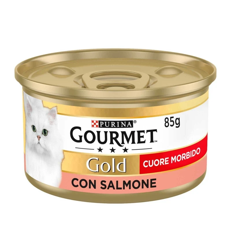 PURINA GOURMET GOLD GATTO CUORE MORBIDO DI SALMONE DA 85 GR IN LATTINA