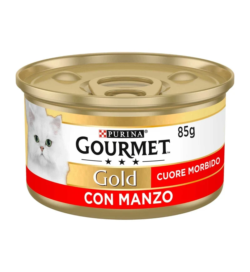 PURINA GOURMET GOLD GATTO CUORE MORBIDO DI MANZO DA 85 GR IN LATTINA