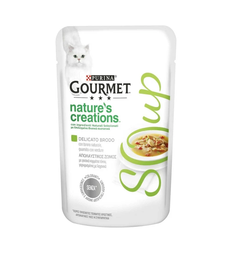 PURINA GOURMET NATURE'S CREATIONS SOUP GATTO AL TONNO E VERDURA DA 40 GR IN BUSTA