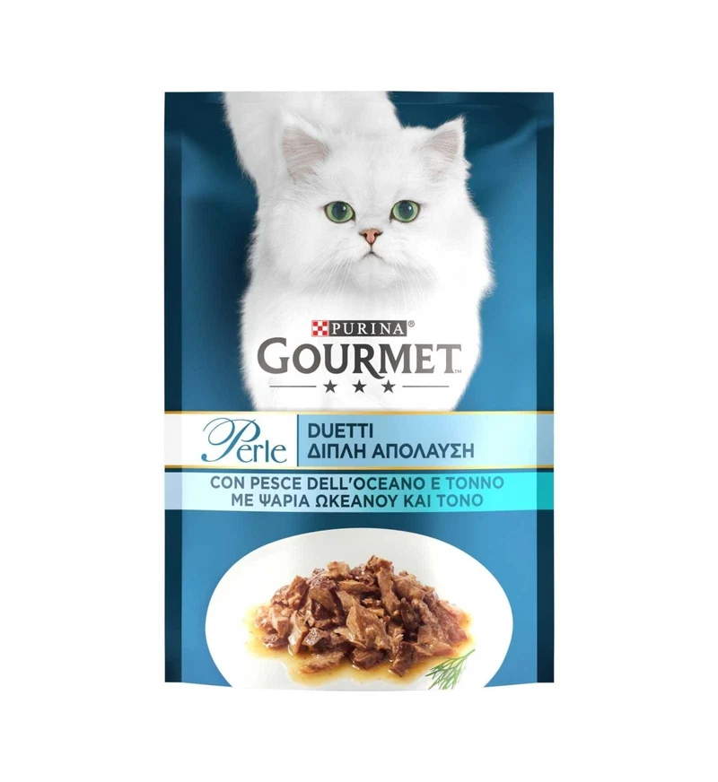 PURINA GOURMET PERLE GATTO AL PESCE OCEANICO E TONNO DA 85 GR IN BUSTA