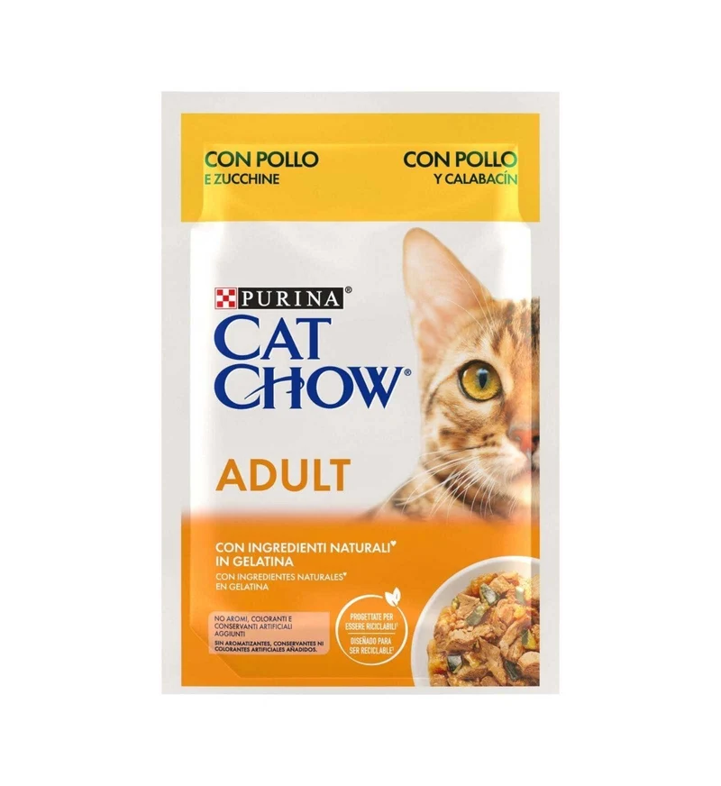 PURINA CHOW CAT GATTO ADULT POLLO E ZUCCHINE DA 85 GR IN BUSTA