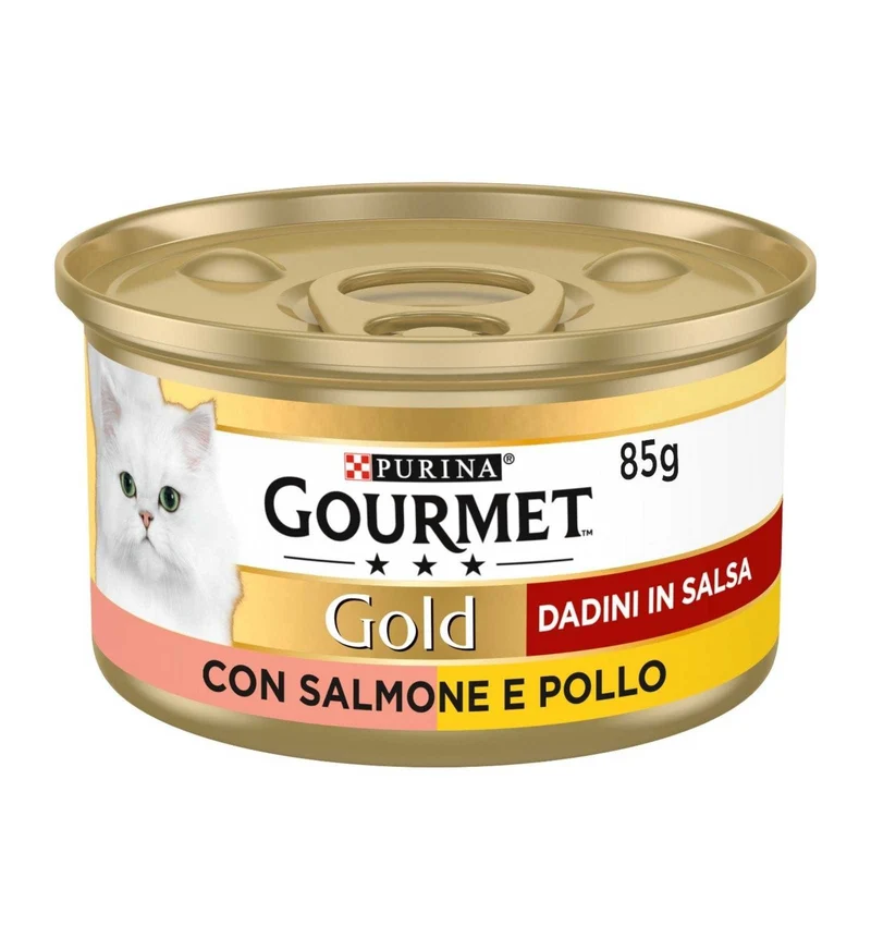 PURINA GOURMET GOLD GATTO DADINI AL SALMONE & POLLO DA 85 GR IN LATTINA